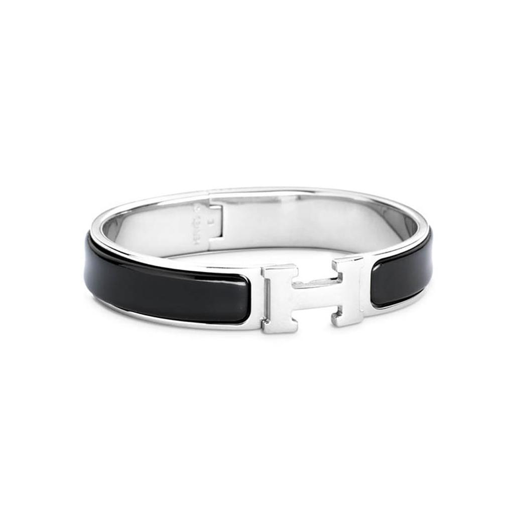 Hermes Clic H Bangles Women's Black/Silver H700001FP01