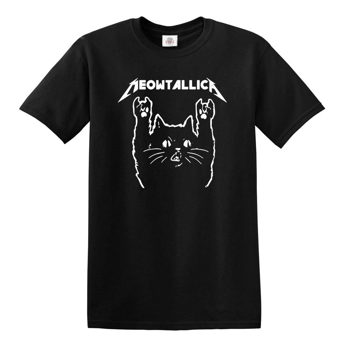 

Meowtallica T-Shirt Rock Cat Kitten Pet Cute Cats Funny Music metal Top Tee XL