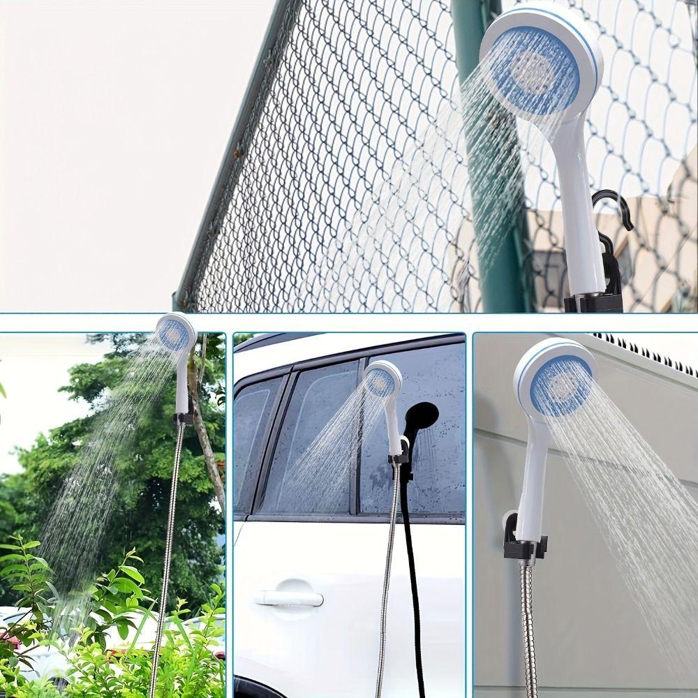 USB Rechargeable Camping Electric Shower Head ABS Handheld Shower Pump  Hiking