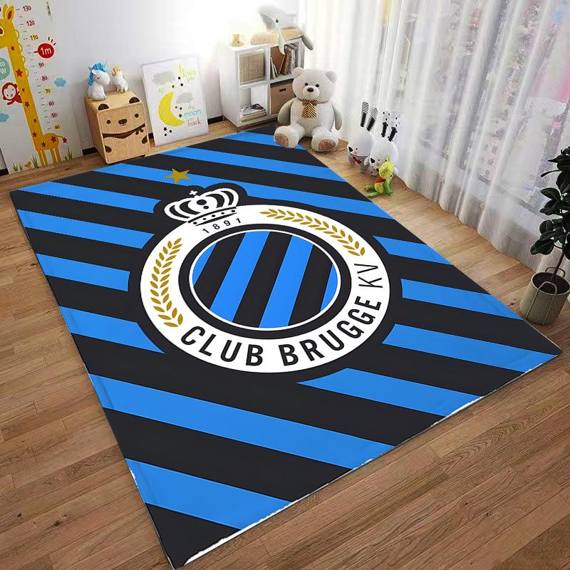 "Club Brugge KV Logo Black Blue Striped Pattern Carpet Rug Design" Suitable for Use As an Anti-slip for Living Room Bedroom Sofas