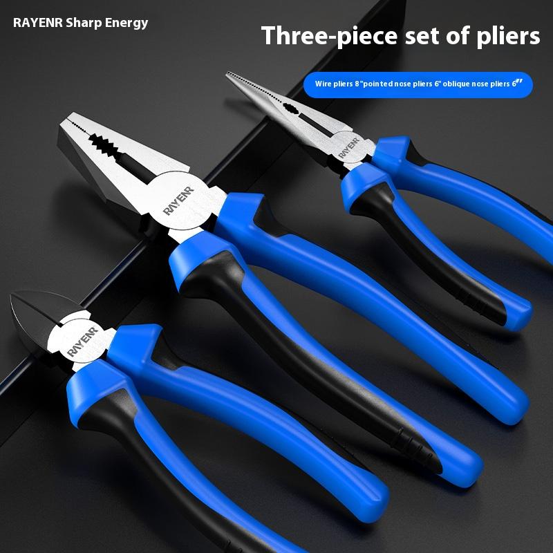 RAYENR Extractor Pliers Combination 6/8inch Multifunctional Linesman Diagonal Pliers Needle Nose Pliers Hardware Tools