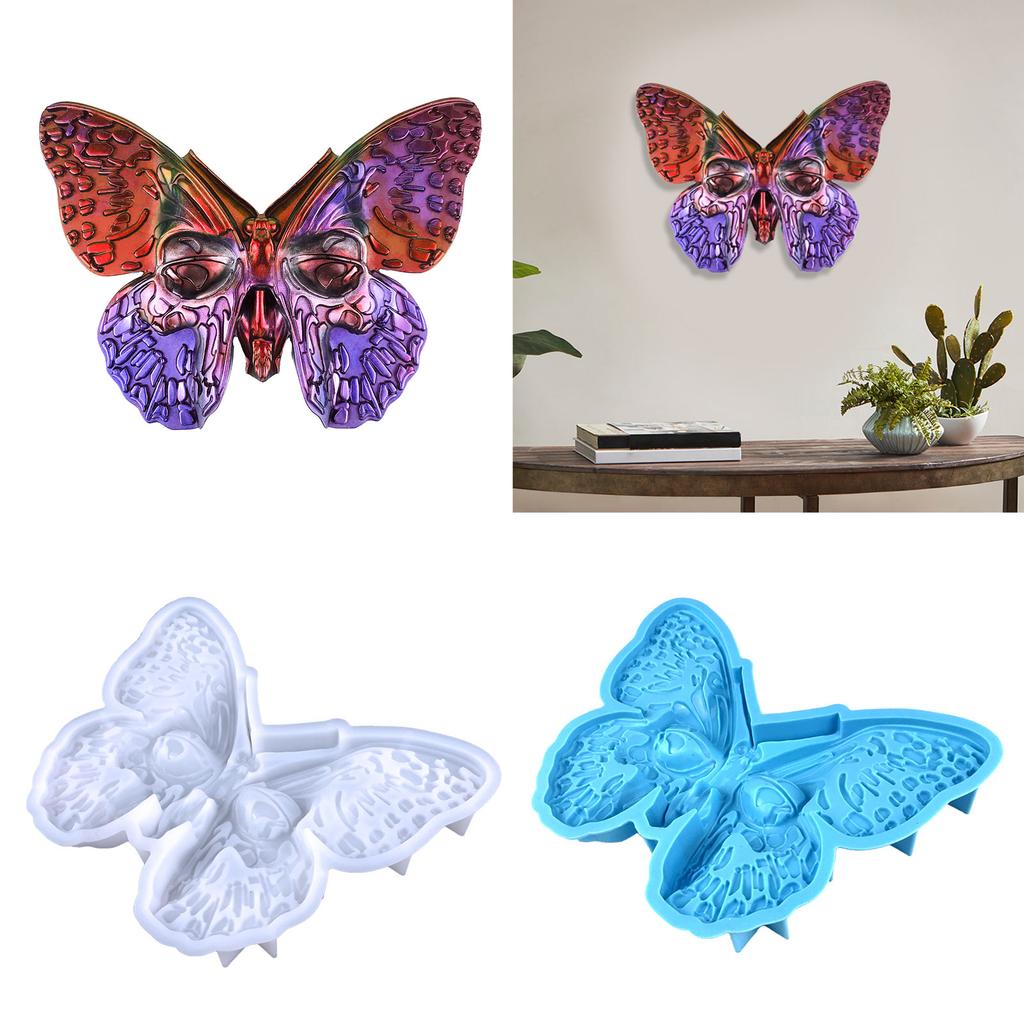 Silicone Butterflies Skull Molds Wall-mounted Halloween Stereo Mold DIY Ornaments Pendant Epoxy Resin Crafting Mold