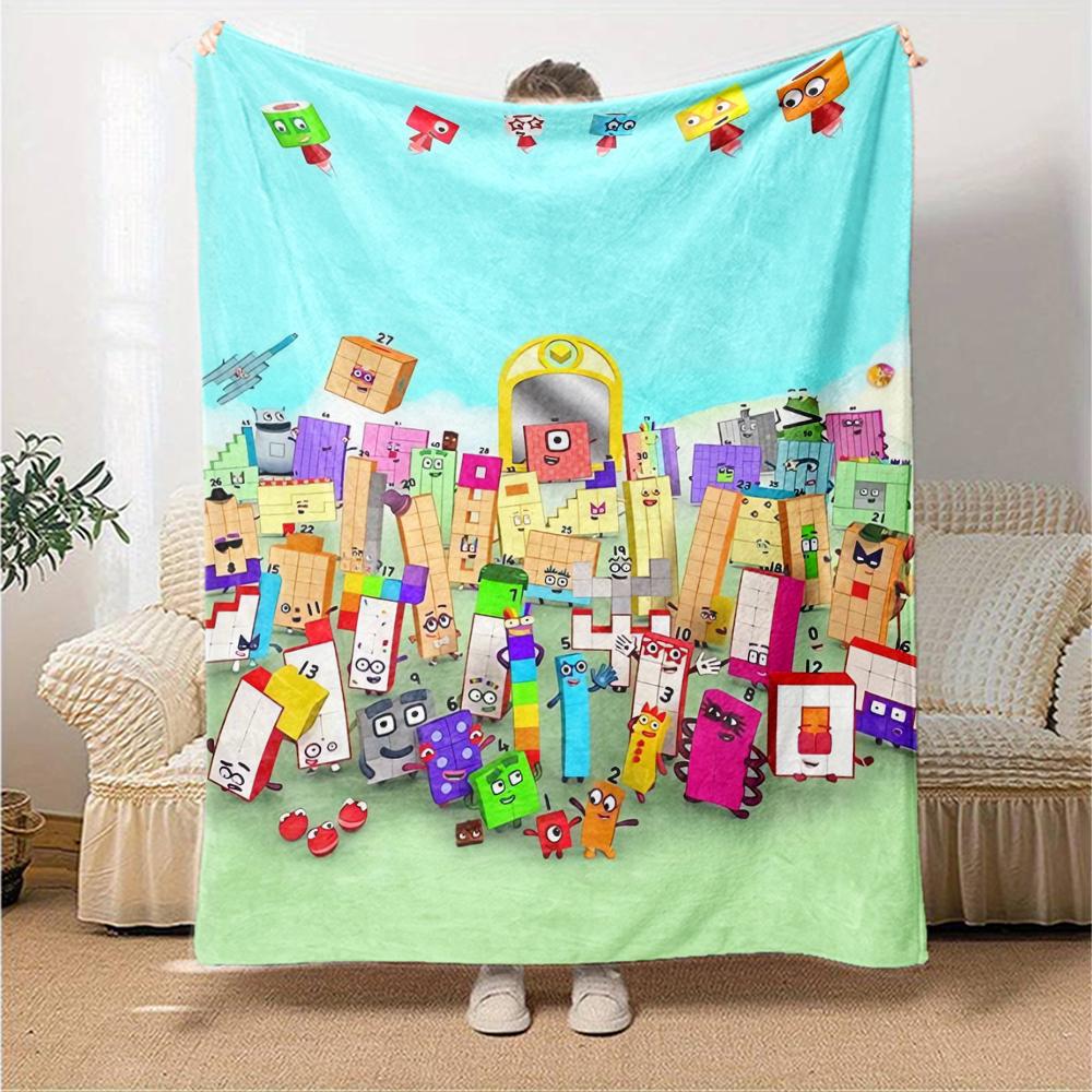 Numberblocks Theme Printed Blanket - Perfect for Couch, Bed, Travel & Outdoor Use | Machine Washable, Cozy & Durable.