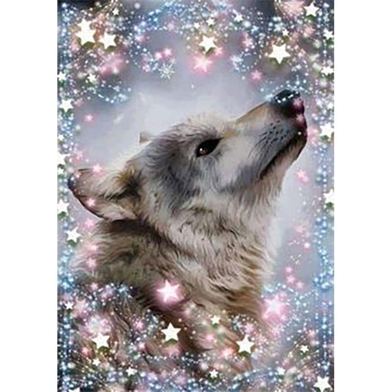 Diy Wolf 5D Diamond Painting Full Round Drill Rhinestone Animal Diamond Embroidery Cross Stitch Kit Home Decor Wall Art Gift