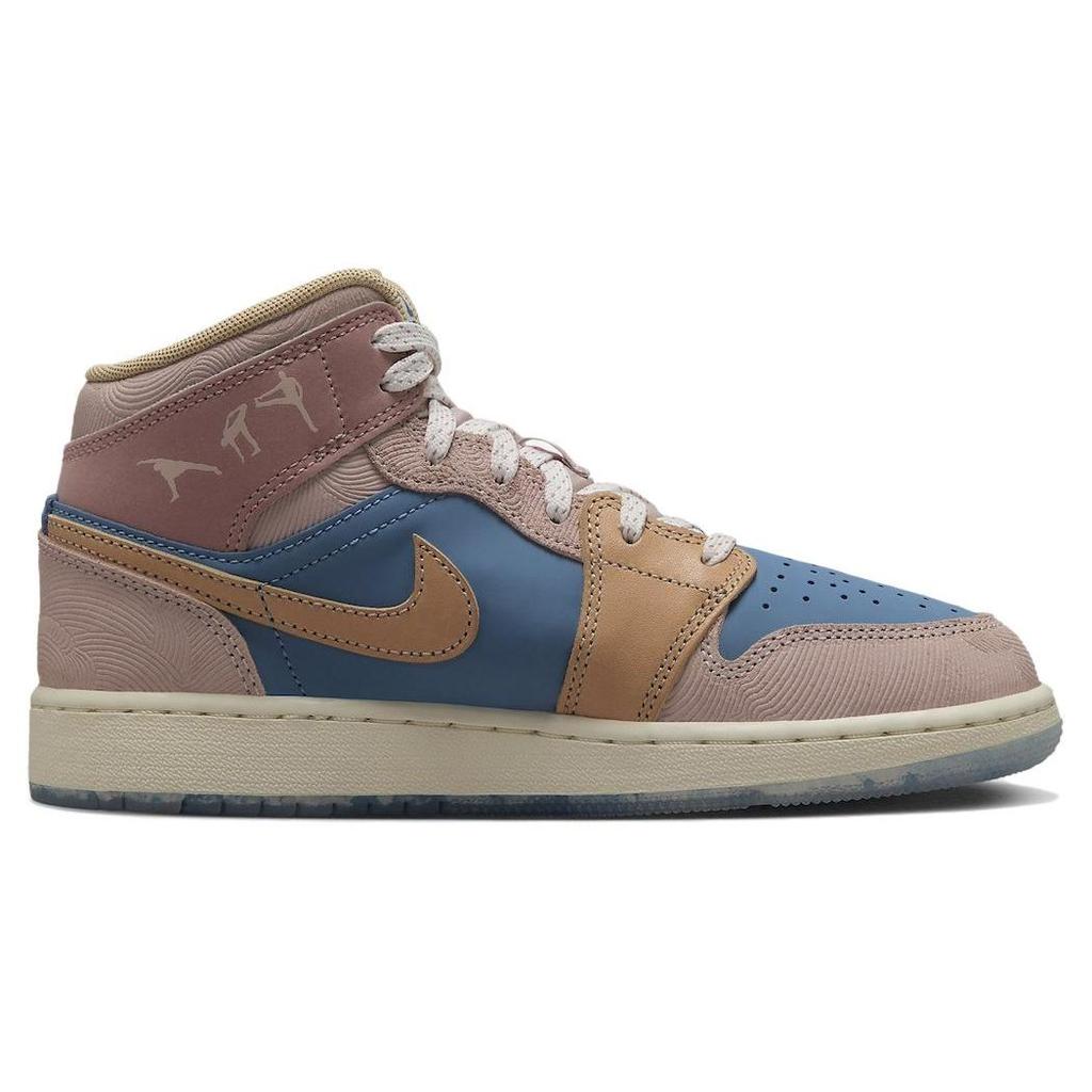 Air Jordan 1 Mid SS GS Zen Sneakers da Bambino Blu Egeo-Tempesta Canapa FN7452-400