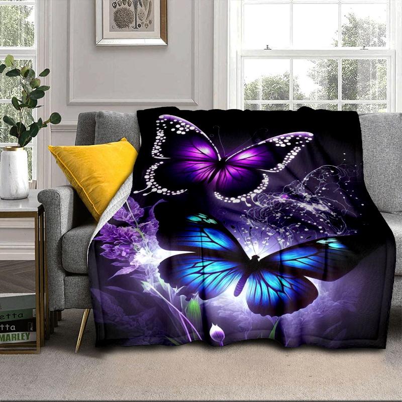 Neon Butterfly Dreamscape Blanket Flannel Blanket Throw Blanket Sofa Cover Blanket Soft Premium Blanket Picnic Blanket Tv Blanket Gifts