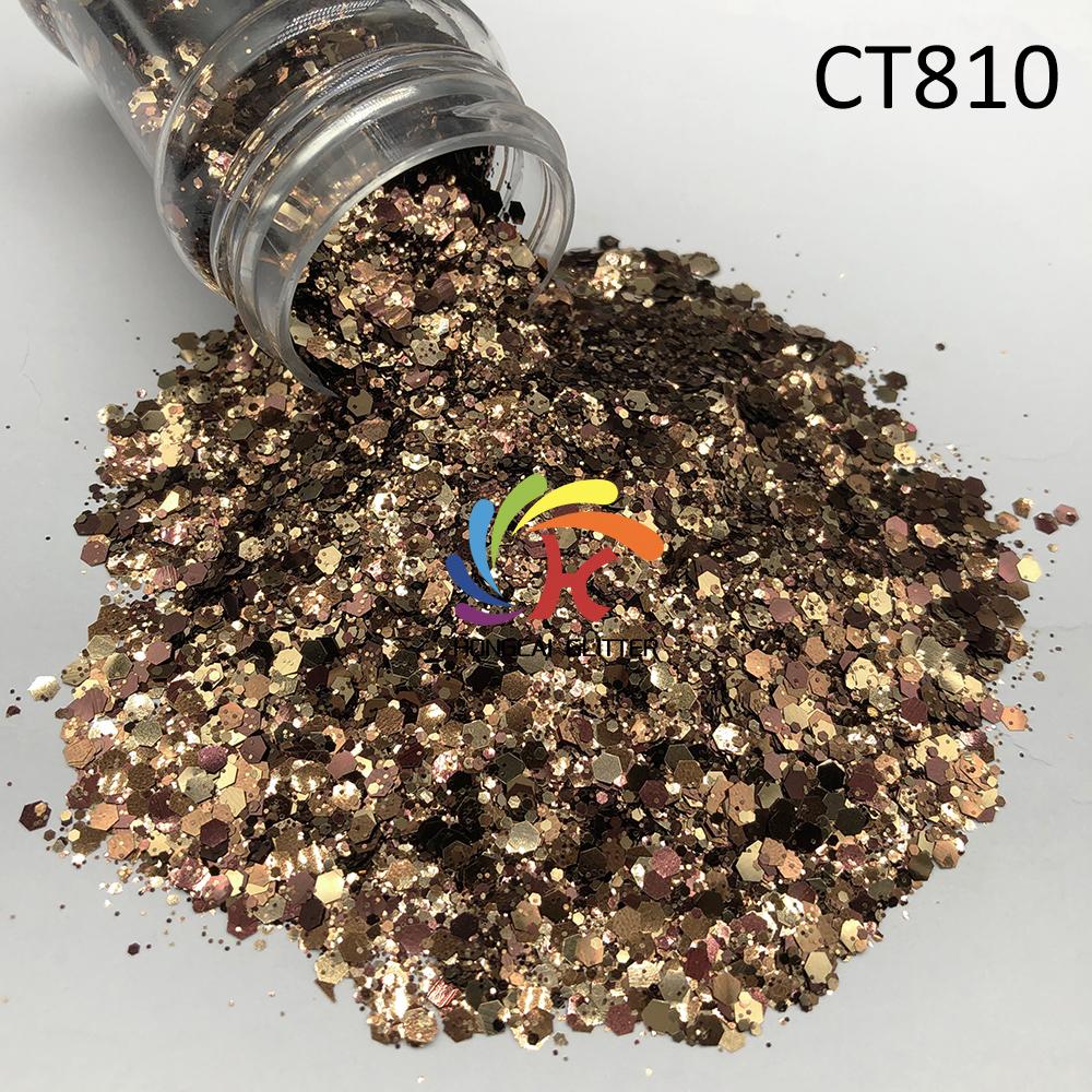 Polyester Glitter Metallic Chunky Mixed Glitter Bulk for Nail Art Epoxy Resin Crafts Christmas Decorations