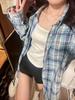 Plaid Mid-Length Casual Shirt Jacket with Long Sleeves