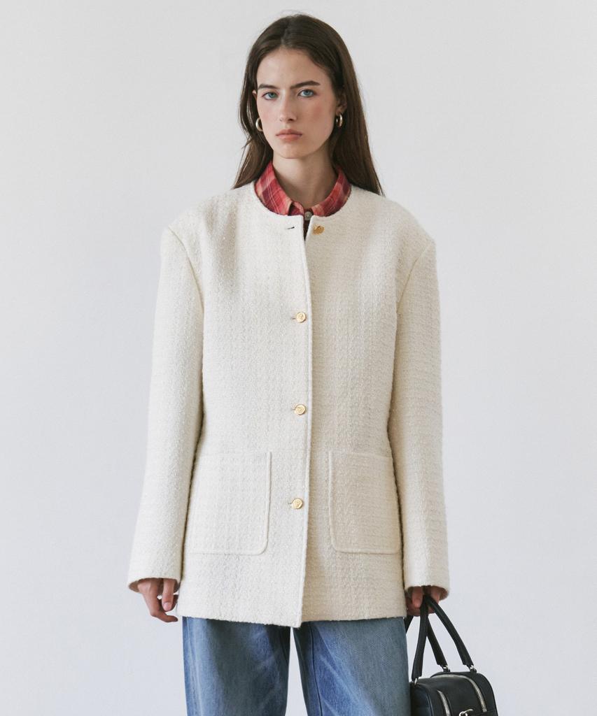 SIYAZU Siot4204 Oversized Atelier Tweed Jacket_Ivory