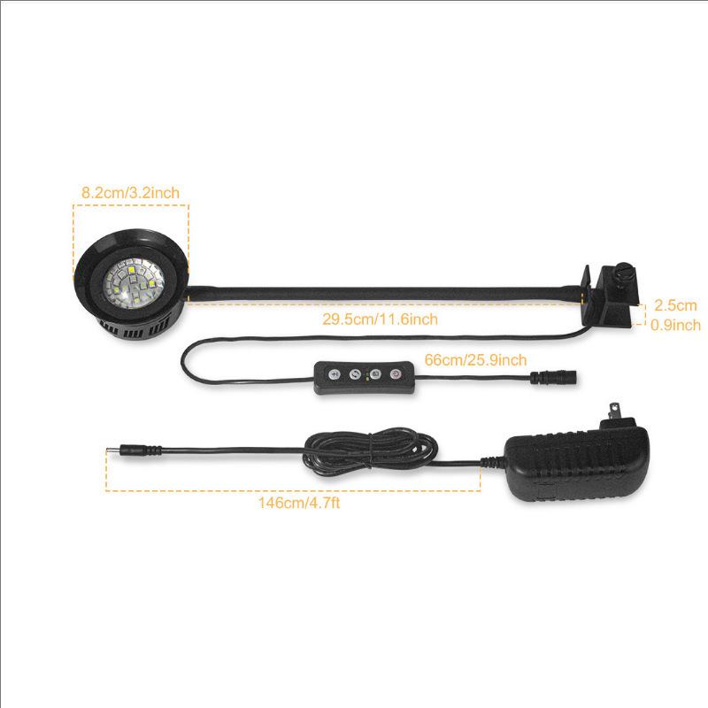 LED Marine Aquarium Light with Dimming and Timer for Saltwater Tanks, Clownfish & Coral, Blue/White Clip-on with Enhanced Blue Light