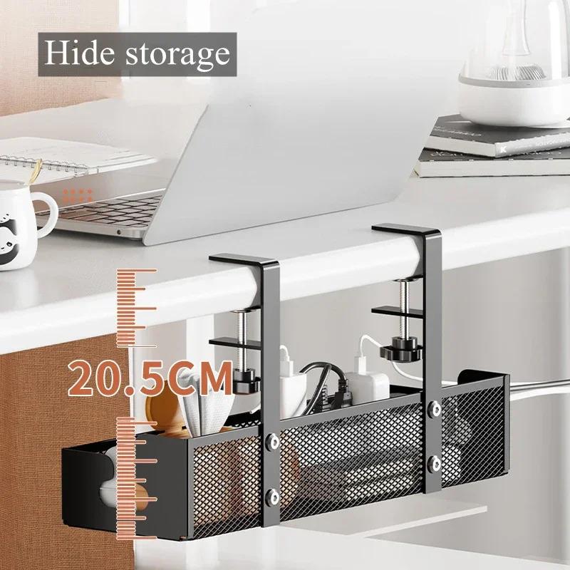 1PCS Under Desk Cable Management Tray, No Drill Steel Desk Cable Organizers, Wire Management Tray Cable Management Rack