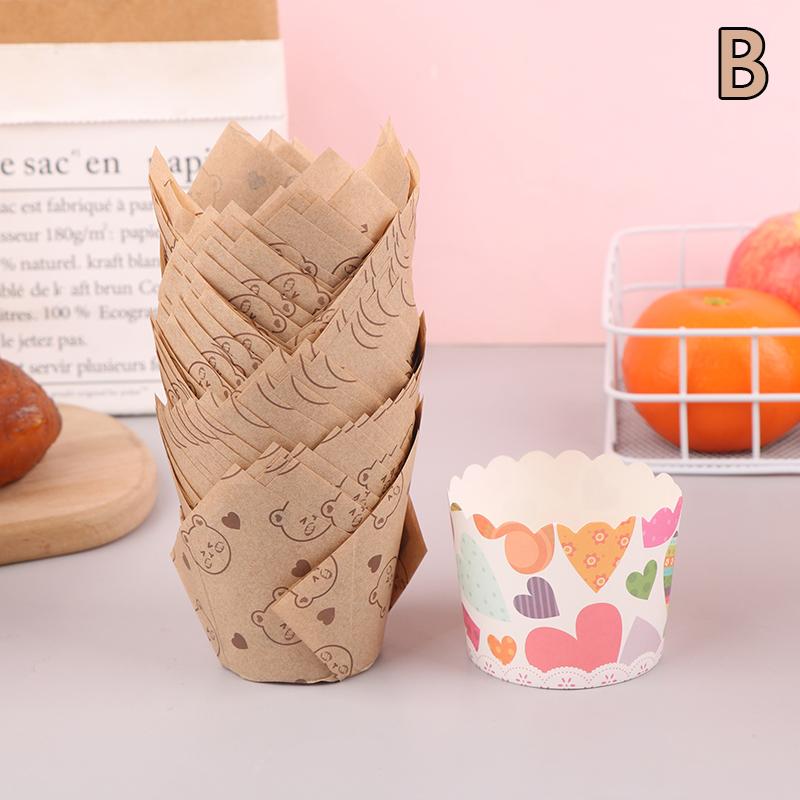 

50Pcs Newspaper Style Baking Cup Cupcake Liner For Wedding Party Caissettes Tulip Muffin Cupcake Paper Cup Oilproof Cake Wrapper