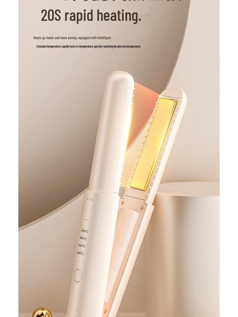 Portable Wireless Mini Hair Straightener Comb for Students - Dual-use Heat Styling for Bangs and Perms.