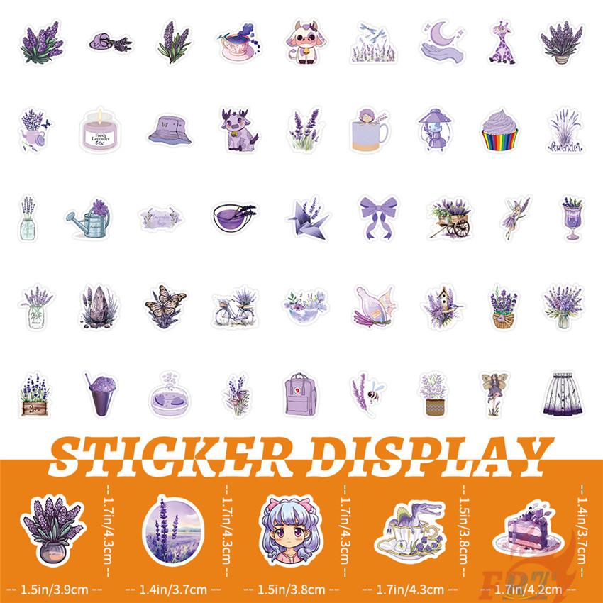 100ks/sada Fialové samolepky levandule Samolepky samolepky na módu pro vlastní potřebu