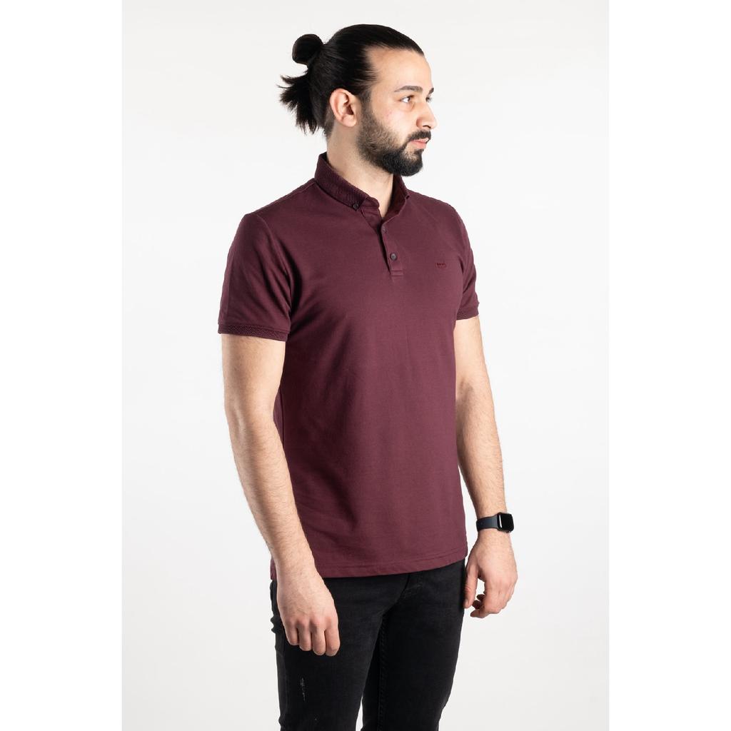 Weißes Herren-T-Shirt mit Polokragen