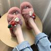 Christmas Elk Cotton Slippers For Women New Halloween Bedroom Soft Winter Indoor Shoes Warm Closed Toe Plush Cotton Slippers