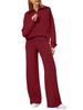 2024 Autumn/Winter Women's Casual Zipper Sweatshirt & Wide-Leg Pants Set