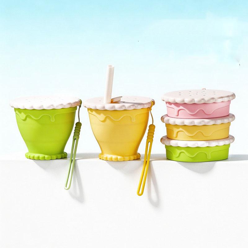 Portable Folding Silicone Cookie Travel Cup, Outdoor Camping Water Cup, Foldable Toothbrush Cup for Men Women Travel