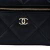 Chanel 25k Brand Logo Made Of Grainy Cowhide With Golden Hardware Handbag For Women Black