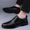 Men's Business Leather Shoes Summer First Layer Cowhide Hole Shoes Breathable Office Leather Shoes Hollow Small Leather Shoes