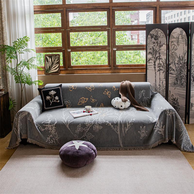 

Полотенце для дивана «Четыре сезона» Универсальное Улучшенное чувство Современный ветер Всесторонний чехол для дивана Цельное Нескользящее и Пылезащитное Полотно-полотенце Sofa towel custom one square