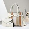 New Women's Bags, Mother and Child Bags, Three-piece Set, Color Striped Bags, Handbags, Shoulder Bags.
