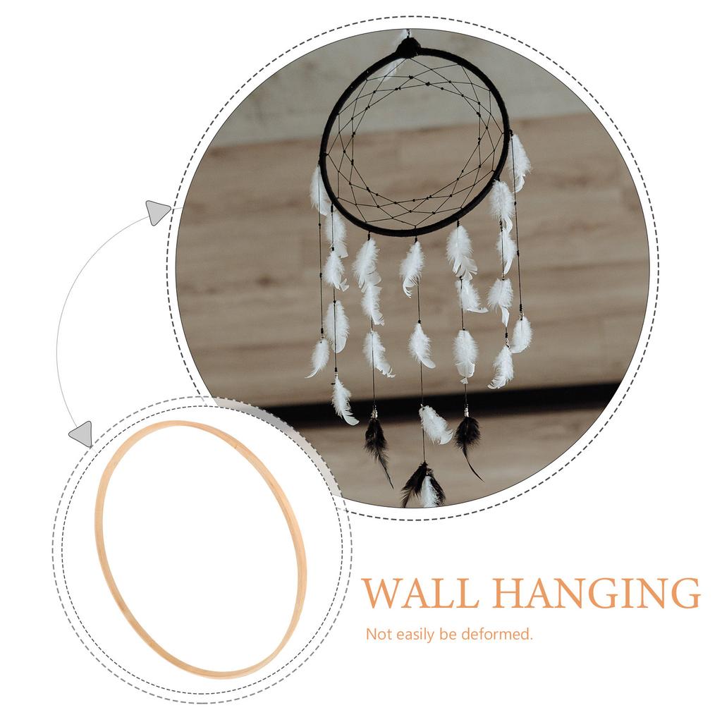 10 Stück Traumfängerringe 23 cm Durchmesser Bambus Holz Runde Bastelringe DIY Wandbehang Zubehör für Mandala Heimdekoration