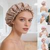 Waterproof Shower Cap Elastic Drawstring Double-Layer Water-Resistant Fabric Hair Protector Hair Care Bath Hat
