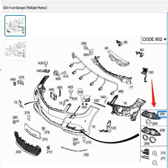 Front Bumper Fog Light Frame for Mercedes-Benz W204 C200