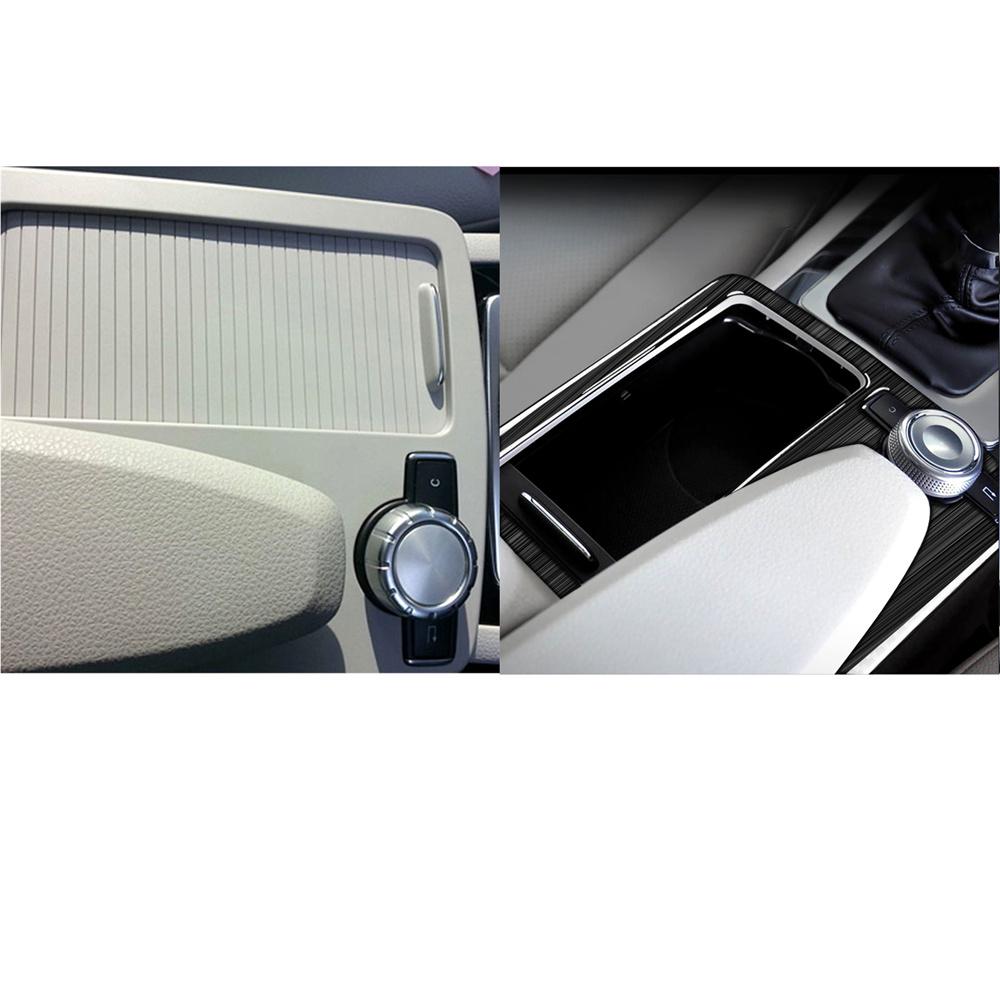 Carbon Fiber Console Cup Holder Panel Cover For Mercedes C-Class W204 2007-2013