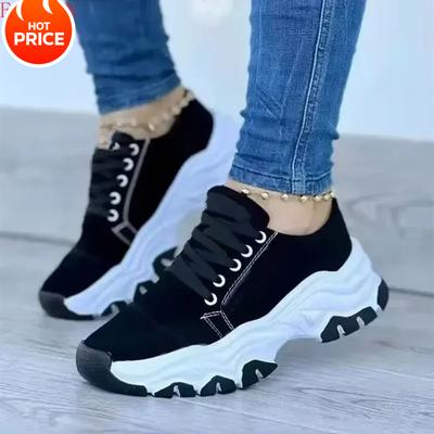 Kadın Spor Ayakkabı Moda Platform Bağcıklı Günlük Spor Ayakkabı Rahat Koşu Bayan Vulkanize Ayakkabı Kadın Ayakkabı