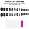Middle Square Fake Nails Black and Grey Color Star Pattern Fake Nails for DIY Nail Design Art Salon