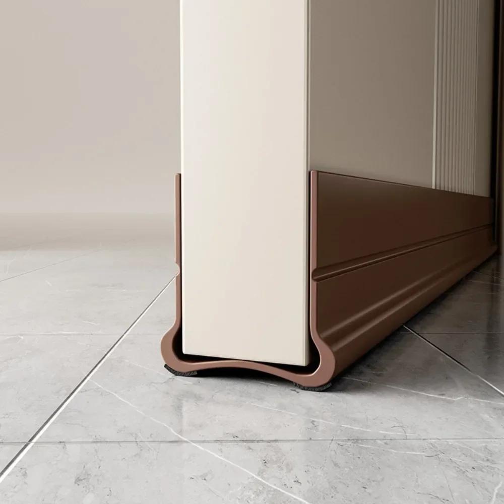 1-4PCS Self-adhesive Door Bottom Sealing Strip Wind and Dust Proof Weather Strip with Soundproofing Felt PVC Flexible Door Strip