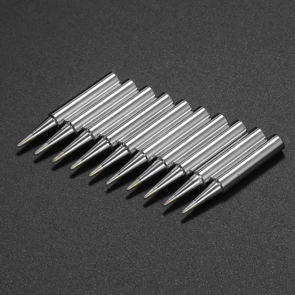 10PCS 900M-T Series Soldering Iron Tips Silver 900M Soldering Tips  For Welding Equipment