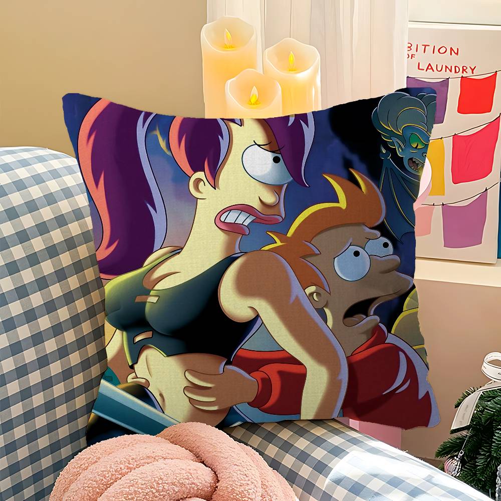 Animation F-Futurama Cushion Cover Inches Farmhouse Decor Home Throw Pillow Covers For Couch Decorations