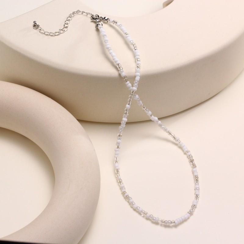 

Ожерелье ручной работы из рисовых бусин цвета конфет дофамина в стиле бохо 40 cm