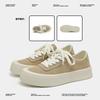 Spring and Summer New Niche Round Head Thick Sole Simple Cloth Shoes Light and Breathable Solid Color Canvas Shoes Cool