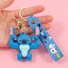 Disney Portachiavi Stitch con corna e cappello di Natale Portachiavi in PVC Carino Portachiavi di Natale per Decorazione Borsa Riempitivi per Calze Regalo