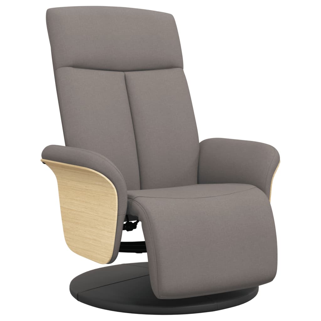 Recliner with Footrest Taupe Fabric