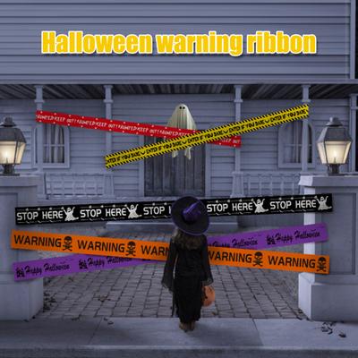 Halloween Warning Tape Plastic Skull Keep Out Danger Ribbon Warning Line Spooky Party Prop for