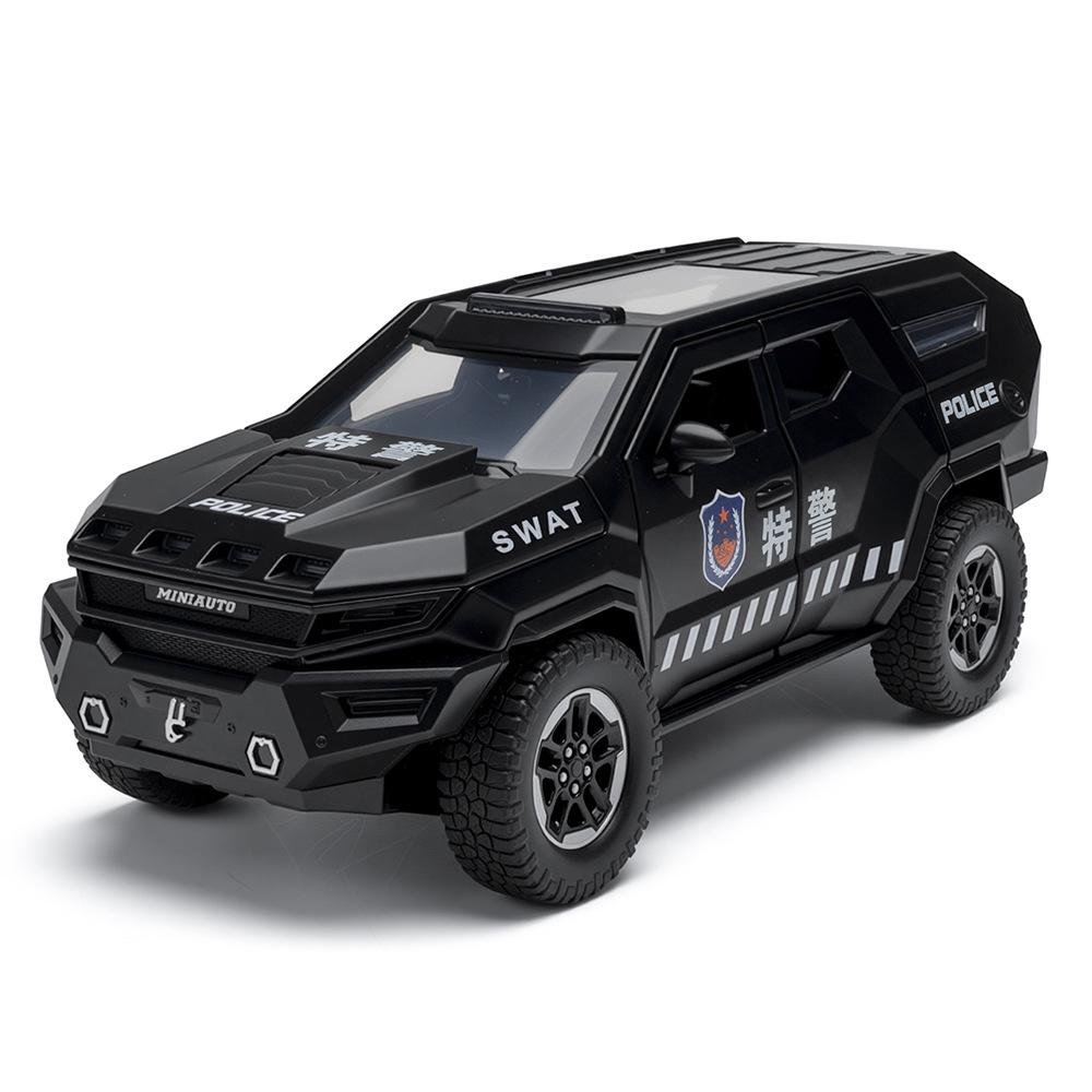 AAZY1 Simulation 1:24 Police Car Edition Alloy Car Model Pendant Toy