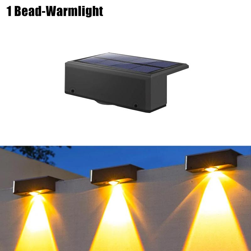 

1/2/4/6 шт. Уличный солнечный настенный светильник, водонепроницаемый светильник для забора, сверхмощный прожектор для садового забора или наружной стены 1pcs