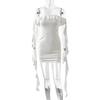 Popular One-word Collar Off-the-shoulder Women's Clothing, Streamer Hip Skirt, European and American Women's Clothing Fashion Pleated Slim Dress