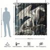 White Dragon Shower Curtain Set - Water-Resistant Polyester, Includes 12 Hooks,Grommet Top,Animal Print,All-Season Holiday Decor