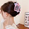 Denim English Alphabet Bow Braided Rope Hairpin Niche Fashion Personality New Catch Clip Shark Clip