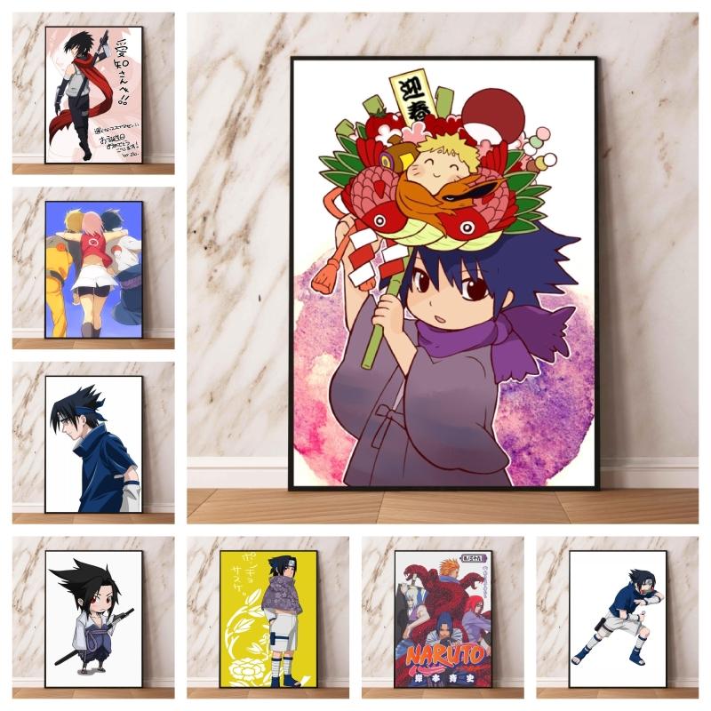 

Распечатать Натуто Учиха Саске детская диаграмма действий Куадрос лучший подарок Наклейка на стену изображение на холсте