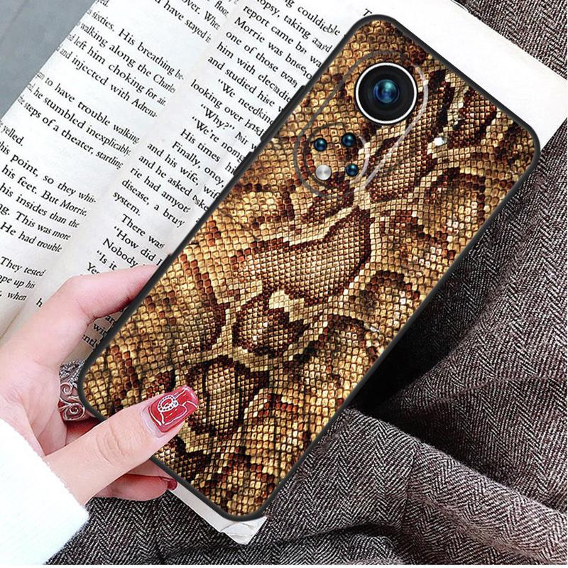 Snake Skin Texture Case For Honor Magic 8 6 7 Lite Honor 400 200 Pro 50 70 90 X8c X8b X9a X9c X9b X9d Win Cover
