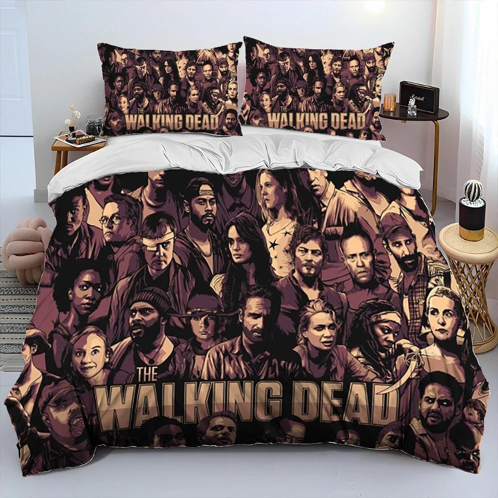 Horror TV The Walking Dead Lincoln Piumone Set Biancheria da Letto, Copripiumino Set Letto Coperta Federa, Set Biancheria da Letto Matrimoniale Queen Size