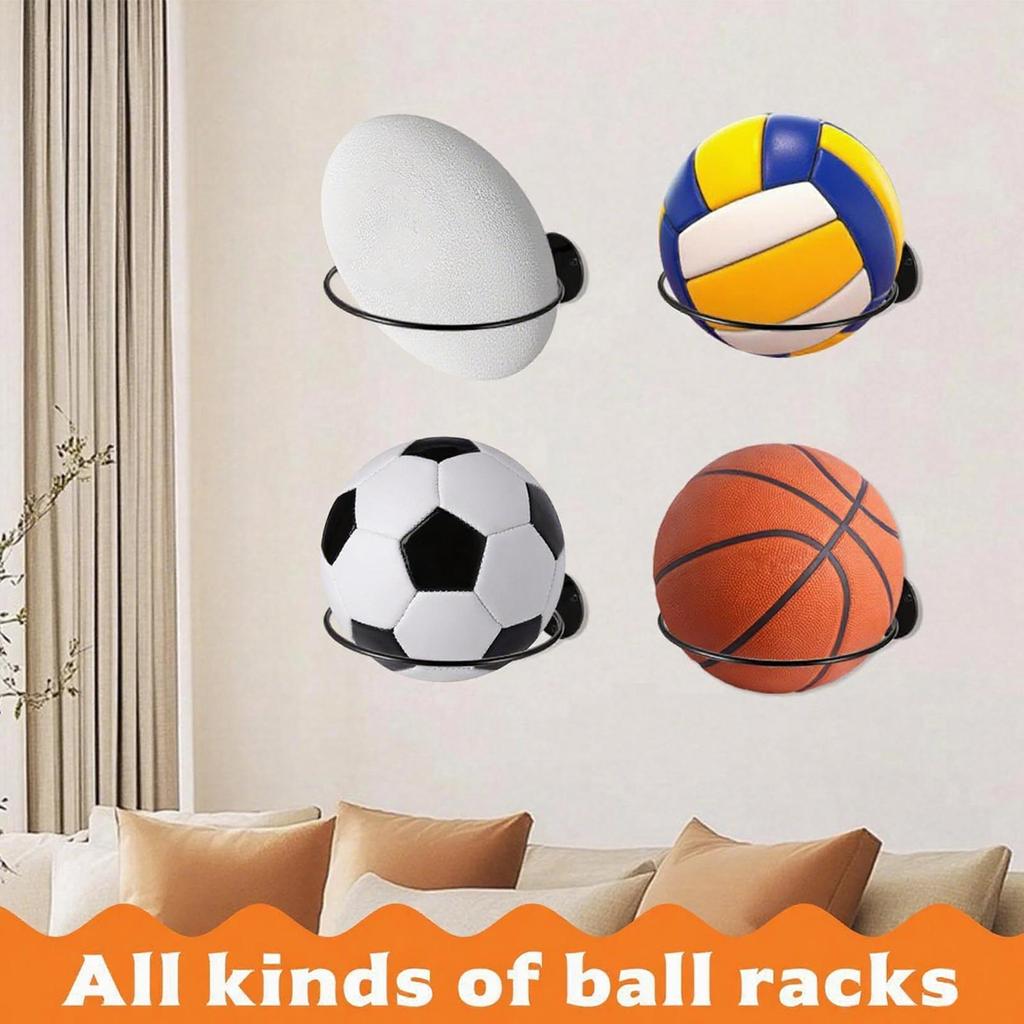 Metal Baseball Display Rack Wall Mount, Multifunctional Ball Storage Holder for Living Room, Garage, Dorm, Kids Room