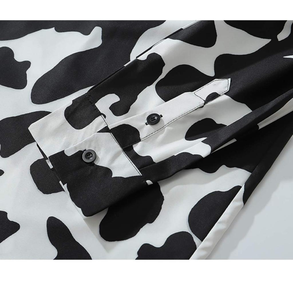 At Marvelous Animal Print Crazy Pattern Street Fashion Men's Shirt, Paneled, Asymmetrical, (ST/No. 23150) (AA, L)